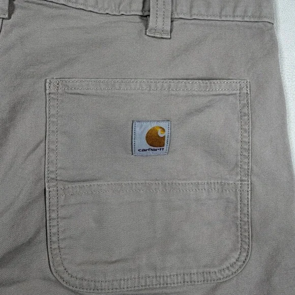 Carhartt Mens BS2514-M Rugged Flex Relaxed Fit Canvas Work Shorts Tan Khaki 36 - Picture 9 of 11